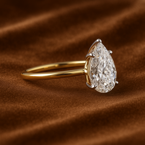 Pear Cut Lab Grown Diamond Engagement <b>Ring</b> for Women in 14K 18K Solid Gold IGI Certified <b>Solitaire</b> Proposal <b>Ring</b> Direct Supply - Product Image 3