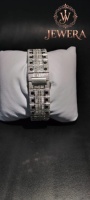 Reloj de Acero Inoxidable con Cristal de Moissanita, Estilo Diamante de Lujo, Movimiento Mecánico, Estilo Hip Hop para Aniversario, Cumpleaños, San Valentín
