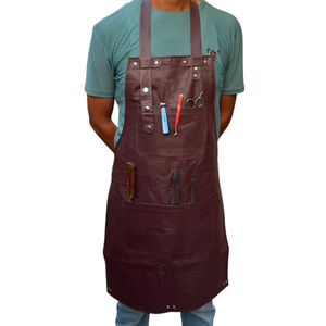 Tablier en cuir véritable personnalisable de qualité supérieure LEMBRO INDUSTRY avec poches, pour boucher, barbier, chef, vêtements de travail de cuisine, fabriqué au Pakistan - Product Image 1