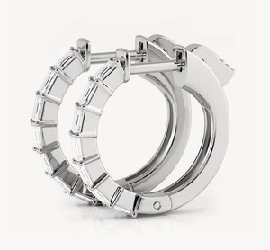 <b>Hoops</b> Earrings Diamond Earrings Gold and <b>Silver</b> Earrings Natural and Lab Grown Diamonds Earrings <b>Hoops</b> Fine Jewelry for Women - Product Image 3