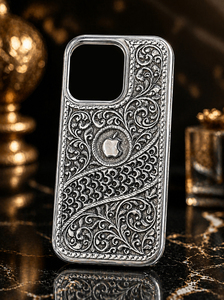 เคสโทรศัพท์มือถือเงินแท้ 925 พรีเมียม ลายดอกไม้สลักแบบโบราณ - Product Image 1