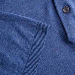 Men's Knitted Short Sleeve Solid Color <b>Polo</b> <b>Shirt</b> Casual Style <b>Blue</b> - Product Image 6