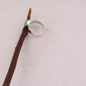 Wholesale 925 Sterling Silver Oval Turquoise <b>Ring</b> Bezel Set Natural Turquoise Cabochon <b>Plain</b> Band Gemstone Wedding Fine Jewelry - Product Image 5