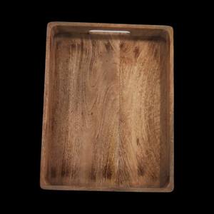 Plateau de service rectangulaire moderne en bois de manguier massif pour le thé, le petit-déjeuner, les aliments, le café, avec poignées faciles à manipuler, grande vaisselle de table ou de bureau - Product Image 6