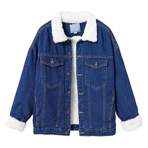 Chaqueta vaquera azul oscuro vintage para hombre, con cuello vuelto y botones. - Product Image 1