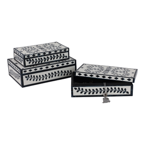 FAIZA CRAFT Boîte de rangement à bijoux carrée moderne de qualité supérieure avec incrustation en résine gravée – Meilleur fournisseur d'Inde - Product Image 5