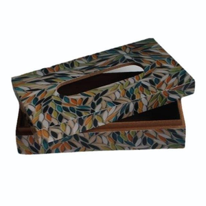 Porte-mouchoirs en bois émaillé de style vintage, design durable et élégant, artisanat moderne, idéal pour la voiture, le bureau ou la maison. - Product Image 1