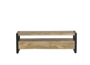 Mueble de TV Rústico de Madera Maciza Hecho a Mano, Mesa Consola con Almacenamiento, Mueble para Sala de Estar de Apartamento - Product Image 3