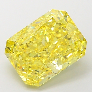 Diamant de laboratoire CVD certifié, taille coussin, jaune intense fantaisie, radiant, pierre précieuse en vrac de luxe pour la création de bijoux raffinés - Product Image 1