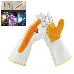 Gants de travail en cuir pour barbecue, résistant à la chaleur et au feu, coupe, jardinage, poignées d'animaux, pour Grill - Product Image 5