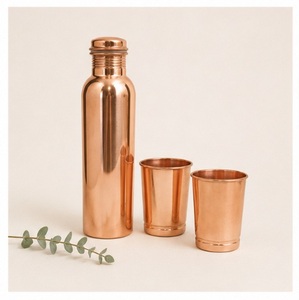 Pure Copper Water Bottle <b>Drinkware</b> for Yoga Health Wellness Eco-Friendly Handcrafted Copper Bottle In Economically Priced - Product Image 5