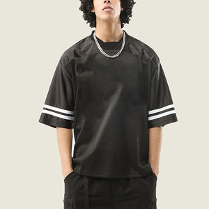 เสื้อบาสเก็ตบอลตาข่ายโอเวอร์ไซส์ โพลีเอสเตอร์ 100% คอวี แบบเรียบ สำหรับผู้ชาย สามารถสั่งทำได้ - Product Image 1