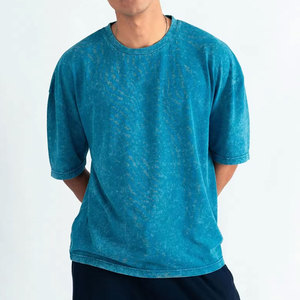 T-shirt Premium Fit délavé à l'acide 100% Coton Respirant Service OEM Utilisation estivale - Product Image 1