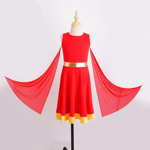 Vestidos Metálicos con Drapeado para Niñas de 6 a 16 Años, para Baile de Salón, Danza Litúrgica, Actuaciones en Escenario y Clases de Baile - Product Image 2
