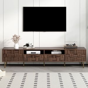 Mueble para TV de Estilo Mid-Century con 2 Cajones, Mesa Consola para TV de hasta 85 Pulgadas, Almacenamiento para Entretenimiento en la Sala de Estar - Product Image 4