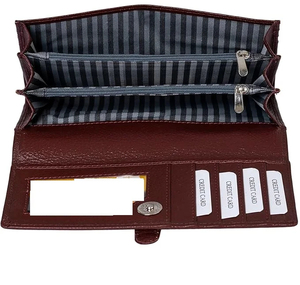 Portefeuilles à main en cuir véritable pour femmes, porte-cartes longs à double fermeture éclair, porte-téléphone portable, pochette à main pour dames - Product Image 3