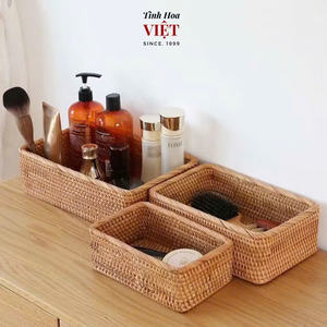 Woven Rattan Storage <b>Baskets</b> Handcrafted Natural Organizers for Home Decor Laundry Storage Retail <b>Display</b> - Product Image 2