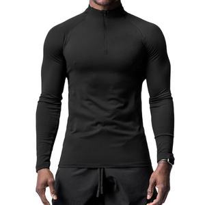 Vente en gros de chemises de compression à manches longues surdimensionnées en tricot personnalisées, douces, à séchage rapide pour hommes, vêtements de sport pour la salle de sport - Product Image 4