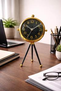 Antique Finish Metal Desk <b>Clock</b> For <b>Table</b> Decoration With Classic Design And Vintage Decorative Personality - Product Image 2