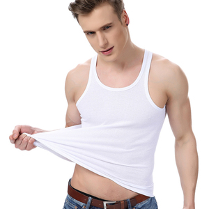 Débardeur homme pas cher, logo personnalisé, couleur unie, confortable, respirant, extensible, col en U, 100% polyester, séchage rapide, écologique - Product Image 1