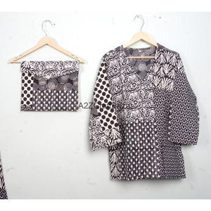 Conjunto de pijama de algodón para mujer, ropa de dormir estampada, conjunto de pijama de dos piezas con cintura elástica, pantalones de manga larga para verano - Product Image 4