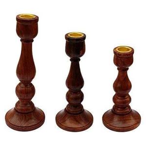 Porte-bougie en bois artisanal de qualité supérieure avec finition naturelle et structure robuste pour usage religieux et festif - Product Image 5