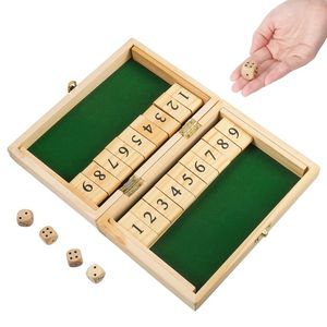 Ensemble de jeux multifonctionnels en bois au design élégant avec échiquier, cartes à jouer, dominos, dés et boîte de rangement combinée - Product Image 5