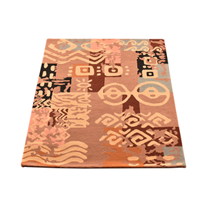 Tapis moderne en soie tufté à la main, motif géométrique tribal d'inspiration africaine, 5x7 pieds - Product Image 6