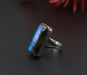 Anillo de Labradorita Azul Natural con Diseño Vintage, Certificado IGI, Chapado en Plata, Joyería de Piedras Preciosas para Mujer, Hecho a Mano, Regalo para Mamá, Fiesta - Product Image 3