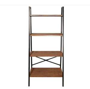 Estantería Industrial de Madera de 4 Niveles con Escalera Extensible, Estante de Almacenamiento para Sala de Estar, Estantería de 4 Niveles - Product Image 3