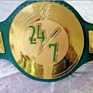 Cinturón de Campeón Personalizado 24/7, Placas de Latón de 2 mm, Color Verde Claro, Cinturón de Lucha Libre - Product Image 1