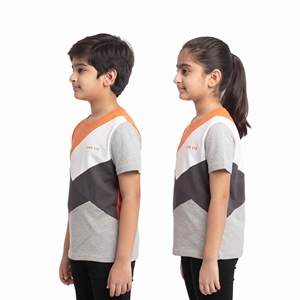 Custom Children Four Tone Leisure Tops Crew Neck <b>Color</b> Block Short Sleeve <b>T</b> <b>Shirts</b> for Unisex Kids Apparel Custom Custom Apparel - Product Image 4