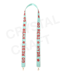 CRYSTAL CRAFT Sangle de sac vintage écologique perlée avec ruban blanc et texte en relief rouge, accessoire de sac à main - Product Image 6