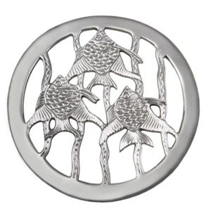 Sous-plat décoratif vintage en métal argenté en forme de feuille, ajouré, résistant à la chaleur, pour cuisine et décoration intérieure - Product Image 6