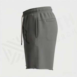 Shorts courts pour hommes 100% coton de haute qualité, effet délavé soleil, imprimé silicone, délavé à l'acide, style vintage tendance, coupe décontractée - Product Image 3