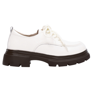 Zapatos Oxford Blancos de PU para Mujer Ann'S, con Punta Redonda, Cordones, Plataforma y Suela Gruesa, Estilo Derby Casual para Todas las Temporadas - Product Image 2