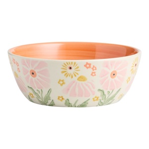 Tazón de Cerámica Decorativo para Ensalada con Diseño Floral en Tono Rosa, Acabado Interior Brillante y Diseño Espacioso para Uso Diario - Product Image 2