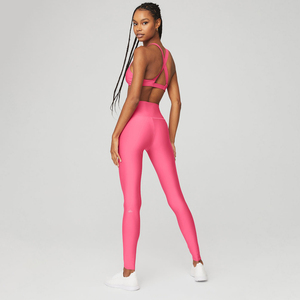 Ensemble de vêtements de sport respirants, tenue d'entraînement deux pièces, vêtements de sport extensibles pour la gym, le fitness, le yoga, vêtements de sport personnalisés, logo OEM, vente en gros - Product Image 2