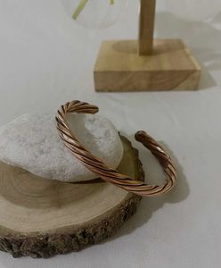 Luxury Pure <b>Copper</b> Twisted Wire <b>Bracelet</b> for Men and Couples - Product Image 2