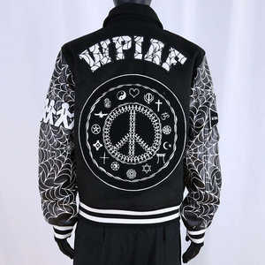 Chaqueta Varsity Byron con Mangas de Cuero para Hombre, Chaqueta de Invierno con Cuello Alto y Bordado Chenille - Product Image 2