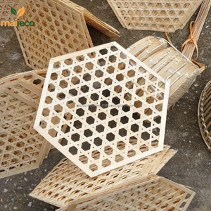 แผ่นรองจานไม้ไผ่ทำมืออเนกประสงค์แบบดั้งเดิมดอกไม้ตกแต่งผนังอุ่นอาหารเสิร์ฟทิ้งงานฝีมือปรับแต่งได้ - Product Image 6