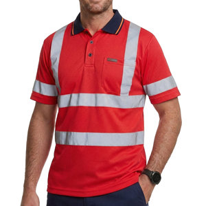 Camisetas Polo de Seguridad de Alta Visibilidad Profesionales con Bandas Reflectantes, Tejido Piqué Transpirable, Camisetas Polo de Trabajo Personalizadas al por Mayor - Product Image 3