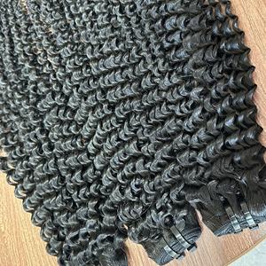 Bundle d'extension de cheveux crépus bouclés Deep Wave Extension de cheveux vierges bruts HD Wavy Tip Tape Bundle Prix de gros de cheveux humains - Product Image 6