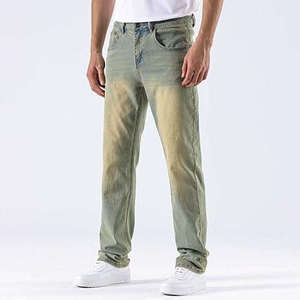 Jeans de Hombre de Alta Calidad, Corte Regular Oscuro, Cierre de Botones, Estilo Urbano, Cintura Media Elástica, Denim Ecológico y Transpirable, Gran Venta - Product Image 3