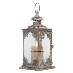 Pot à bougie en béton de qualité supérieure, design unique, prix compétitif, avec couvercle en bois naturel et métal, et lanterne en verre et fer. - Product Image 2