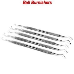 Polisseuses à boule pour instruments chirurgicaux dentaires, en acier inoxydable, avec poignée moletée, manuelles, Classe I, couleur argent - Product Image 1