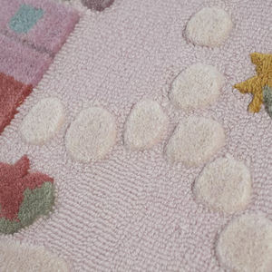 Tapis en laine de Nouvelle-Zélande tufté à la main, motif floral coloré, tapis doux fait main pour chambre d'enfant, crèche et salle de jeux - Product Image 4