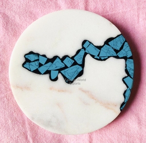 Intricately Designed Resin Inlay Marble Coasters Durable Stylish Stone <b>Table</b> Decoration Accessories for Any Surface <b>Protection</b> - Product Image 2
