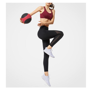 Leggings Deportivos Negros de Cintura Alta, Largos, Sin Costuras, Tejidos, Elásticos, Transpirables, de Compresión, de Secado Rápido, con Control de Abdomen para Mujer - Product Image 4