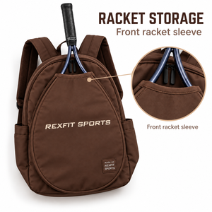 Sac de sport personnalisé pour raquette de squash avec bretelles rembourrées, ouverture à double fermeture éclair, pochette avant pour raquette et rangement latéral - Product Image 4
